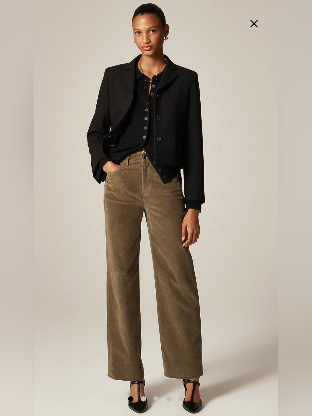 J Crew Slim Wide Pant In Corduroy - EUC